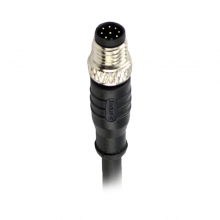 Cable Assembly, A Code - M8 8pins A code male straight molded cable, unshielded, PVC, -10°C~+80°C, 26AWG 0.14mm²